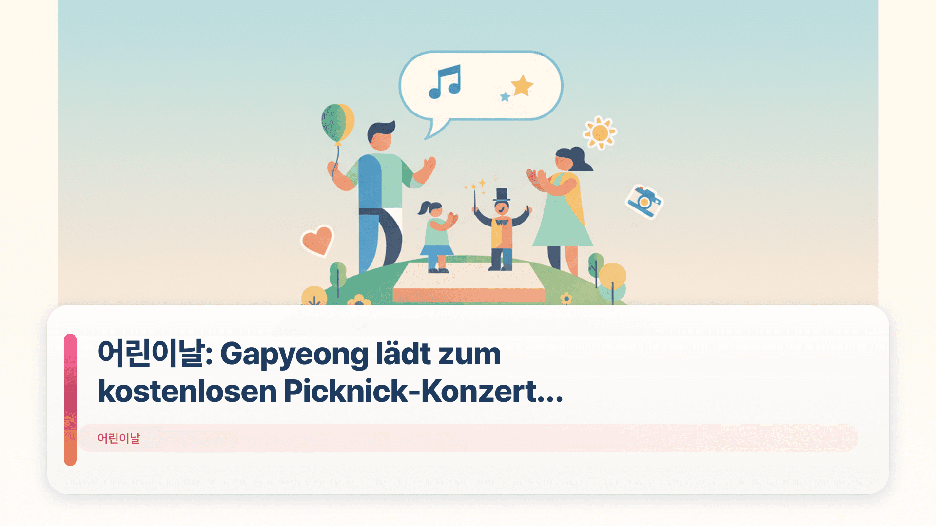 어린이날: Gapyeong lädt zum kostenlosen Picknick-Konzert ein
