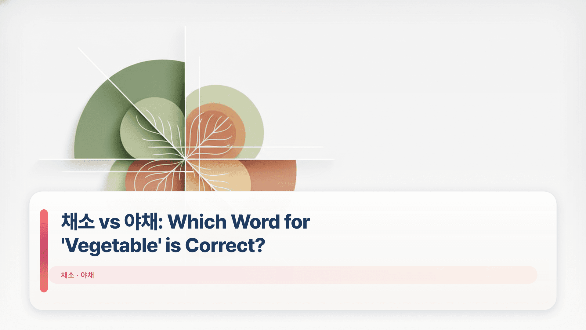 채소 vs 야채: Which Word for 'Vegetable' is Correct?