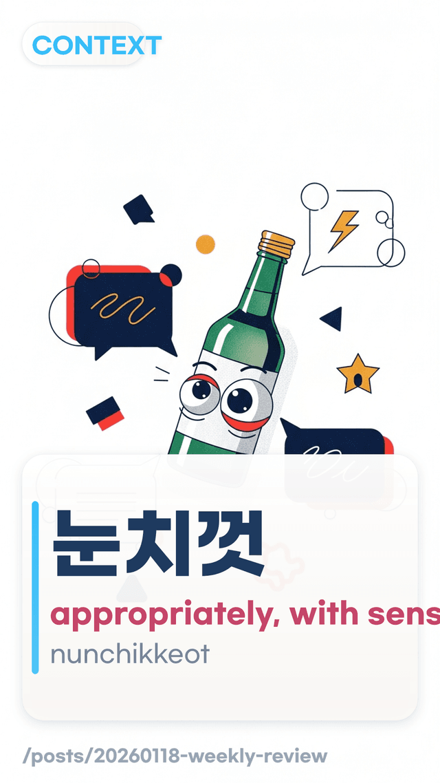 눈치껏 - appropriately, with sense.