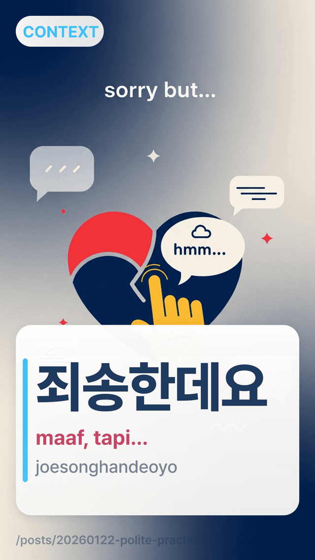 죄송한데요 - maaf, tapi…