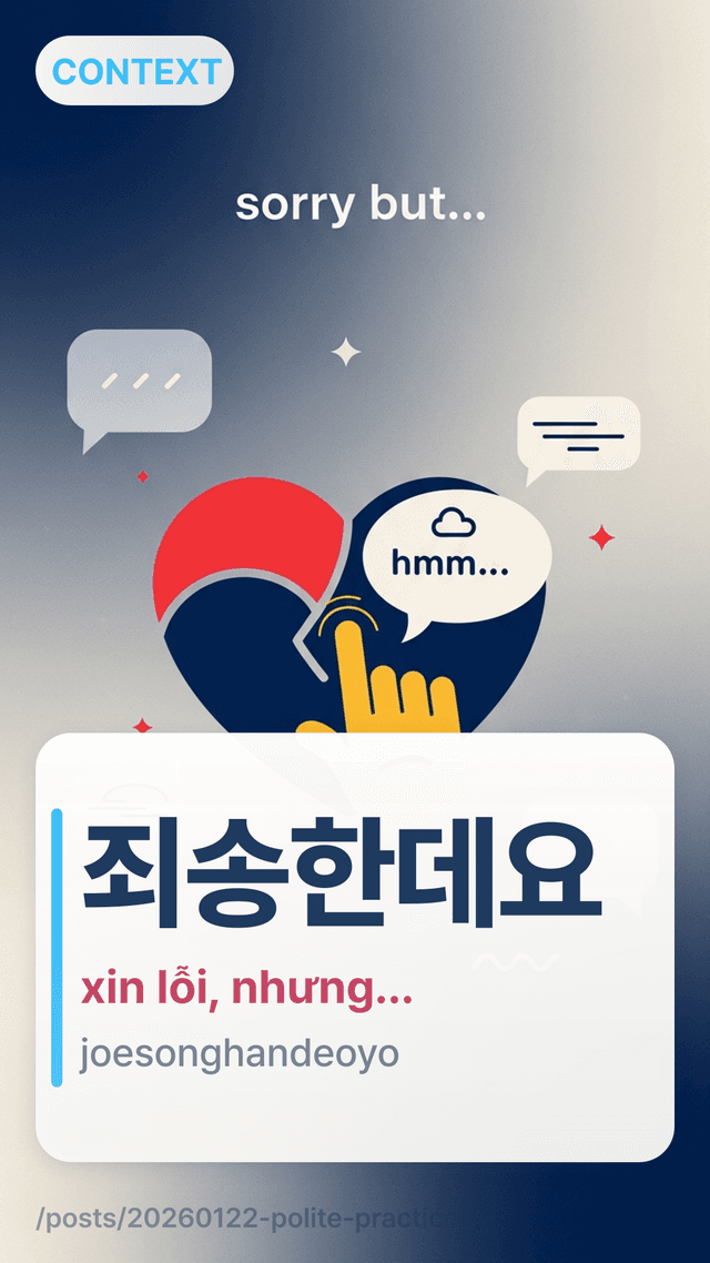 죄송한데요 - xin lỗi, nhưng…