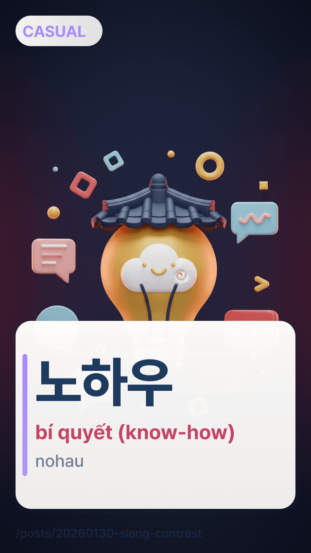 노하우 - bí quyết (know-how)