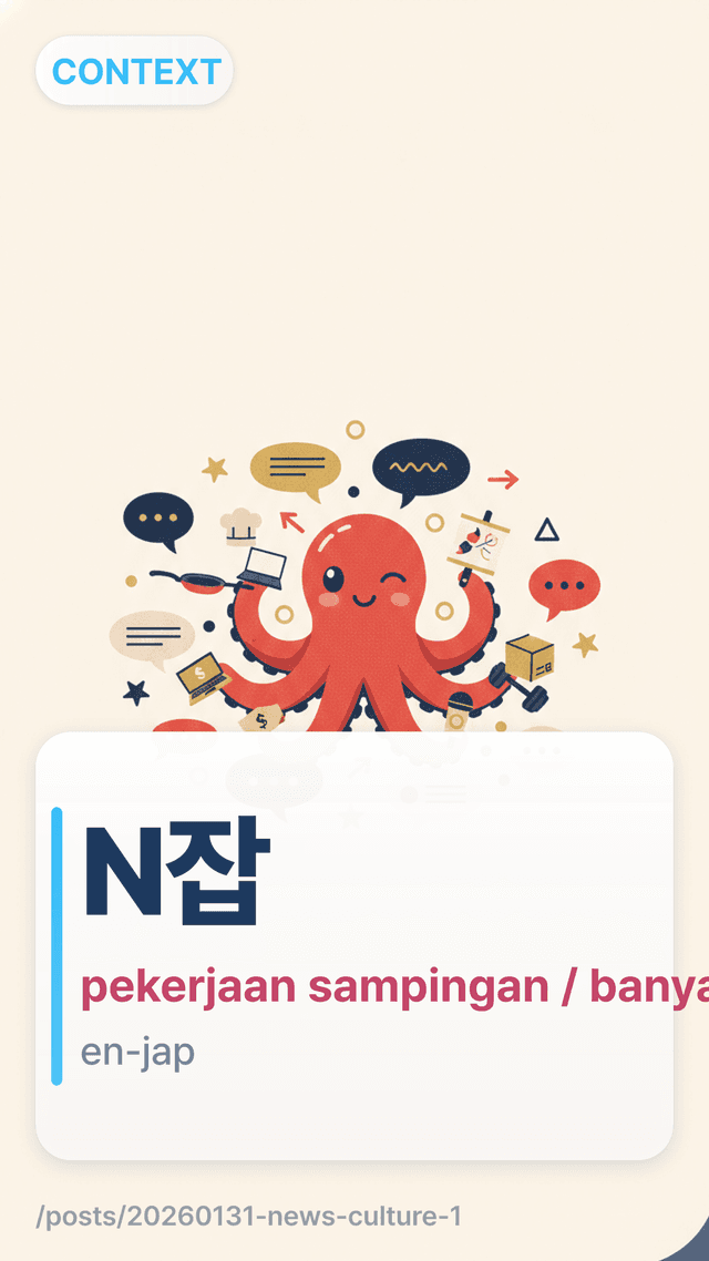 N잡 - pekerjaan sampingan / banyak pekerjaan