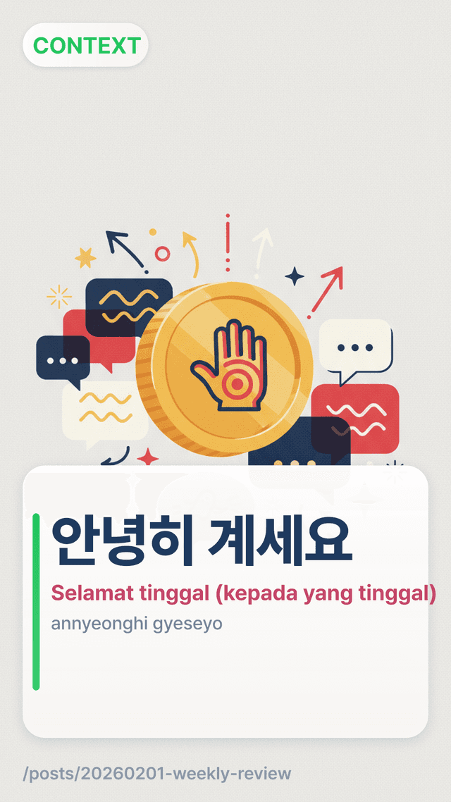 안녕히 계세요 - Selamat tinggal (kepada yang tinggal)