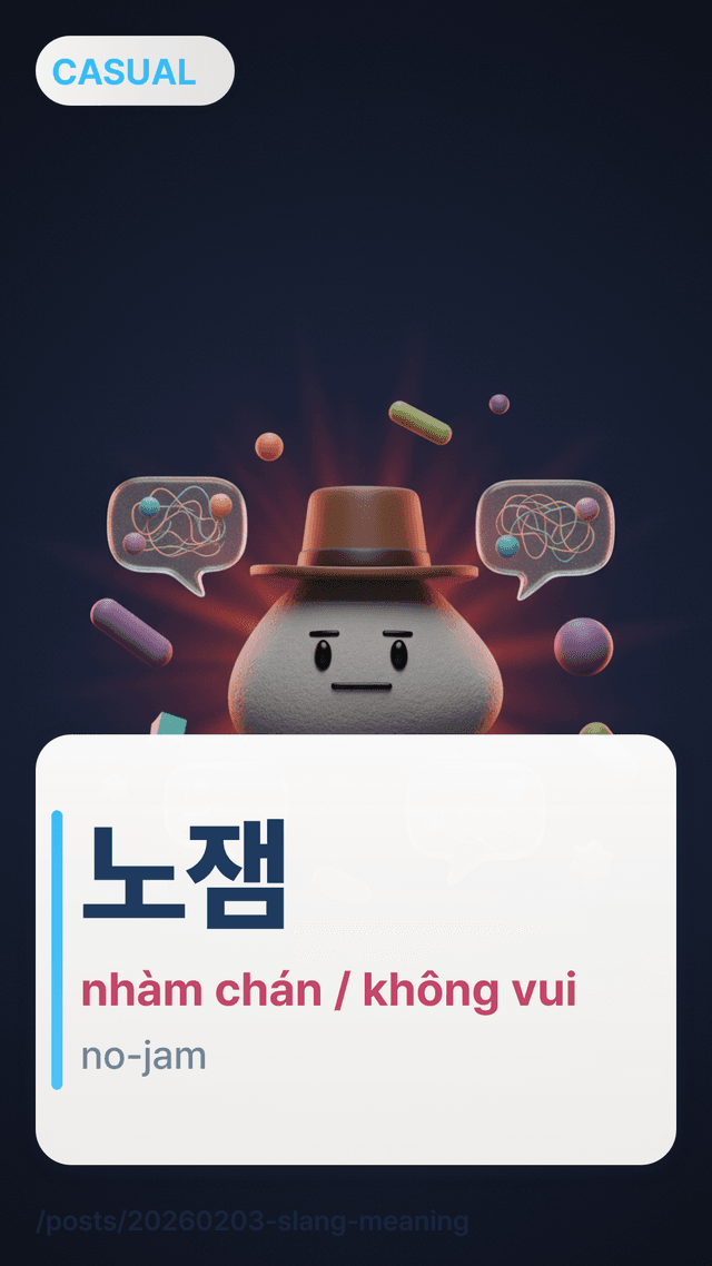 노잼 - nhàm chán / không vui