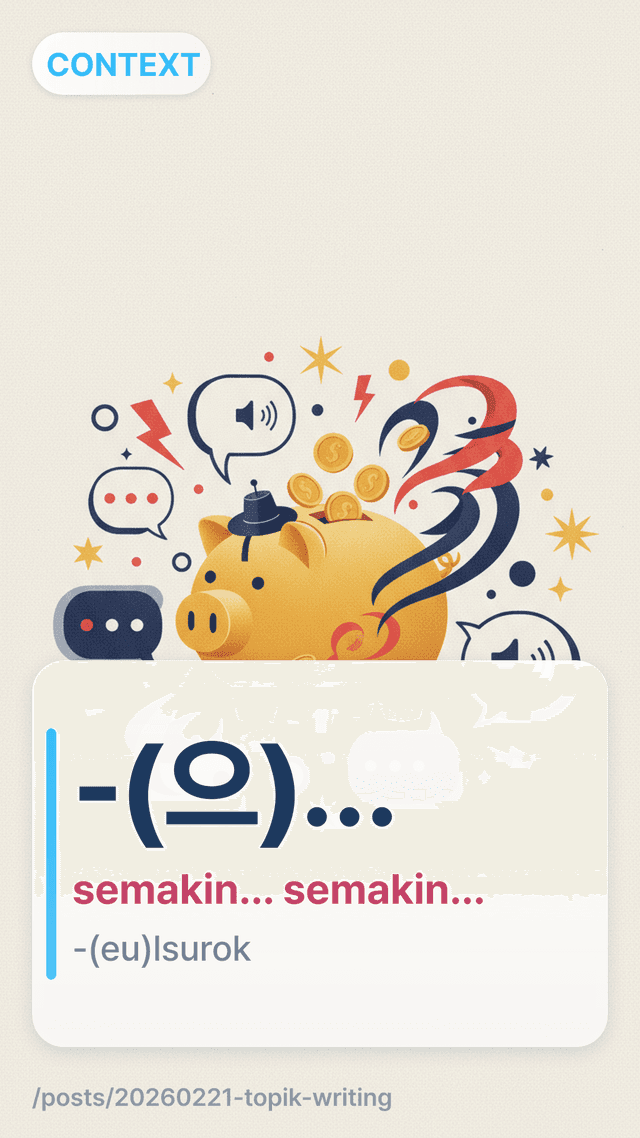 -(으)ㄹ수록 - semakin... semakin...