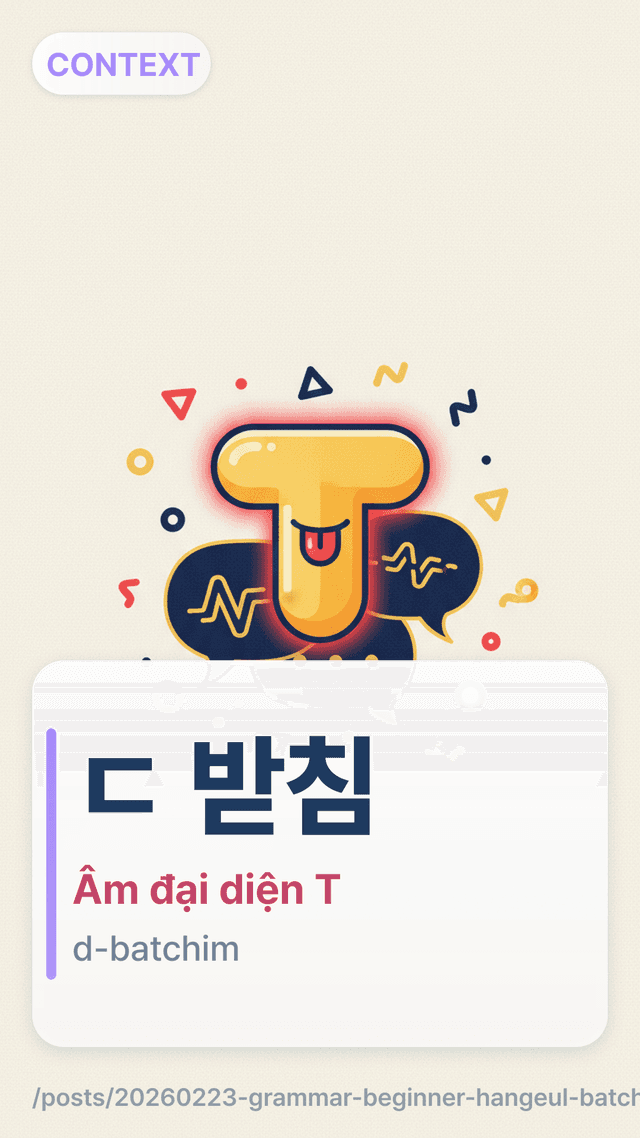 ㄷ 받침 - Âm đại diện T