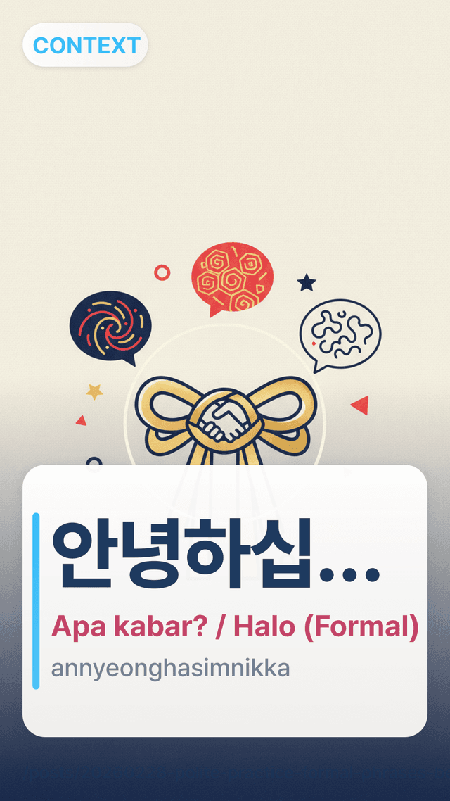 안녕하십니까 - Apa kabar? / Halo (Formal)