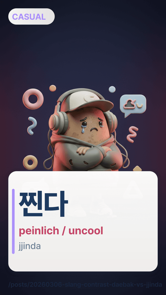 찐다 - peinlich / uncool