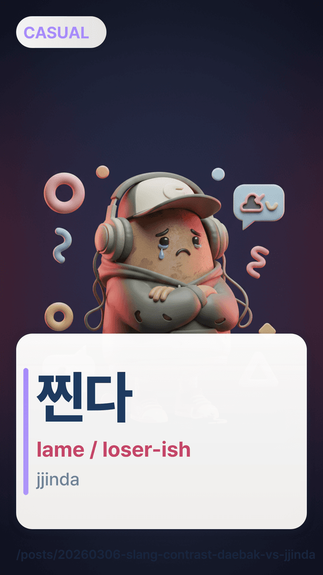 찐다 - lame / loser-ish