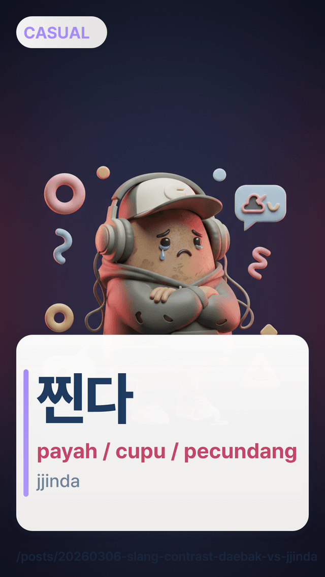 찐다 - payah / cupu / pecundang