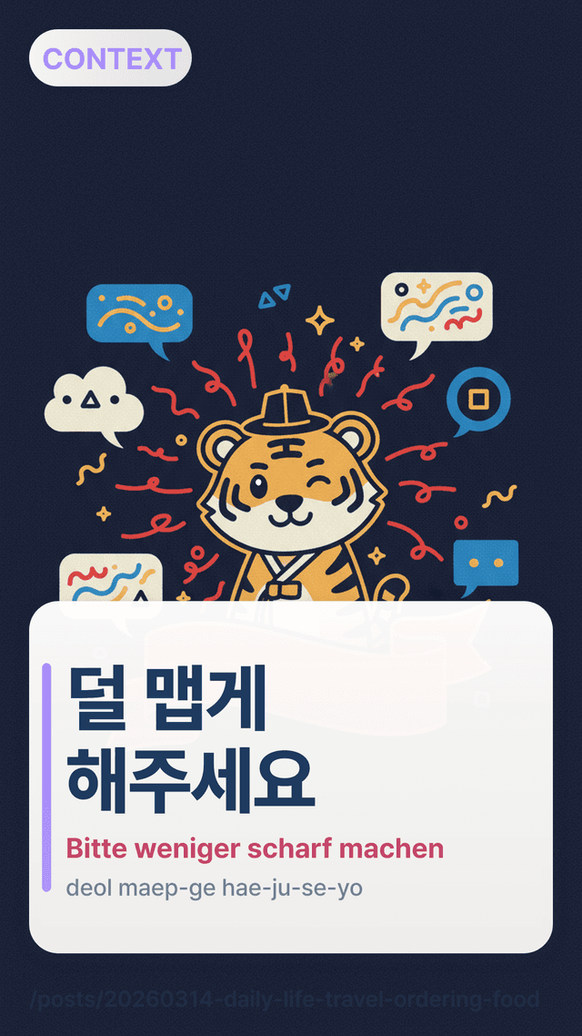 덜 맵게 해주세요 - Bitte weniger scharf machen