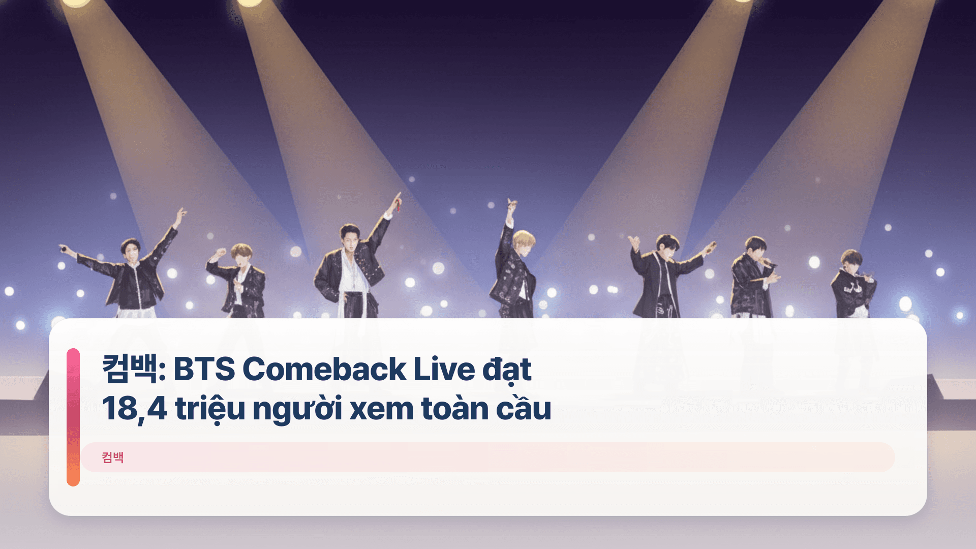 컴백: BTS Comeback Live đạt 18,4 triệu người xem toàn cầu