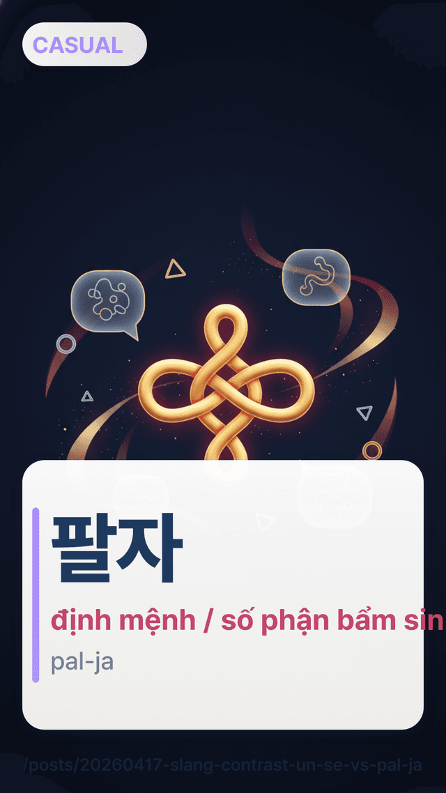 팔자 - định mệnh / số phận bẩm sinh
