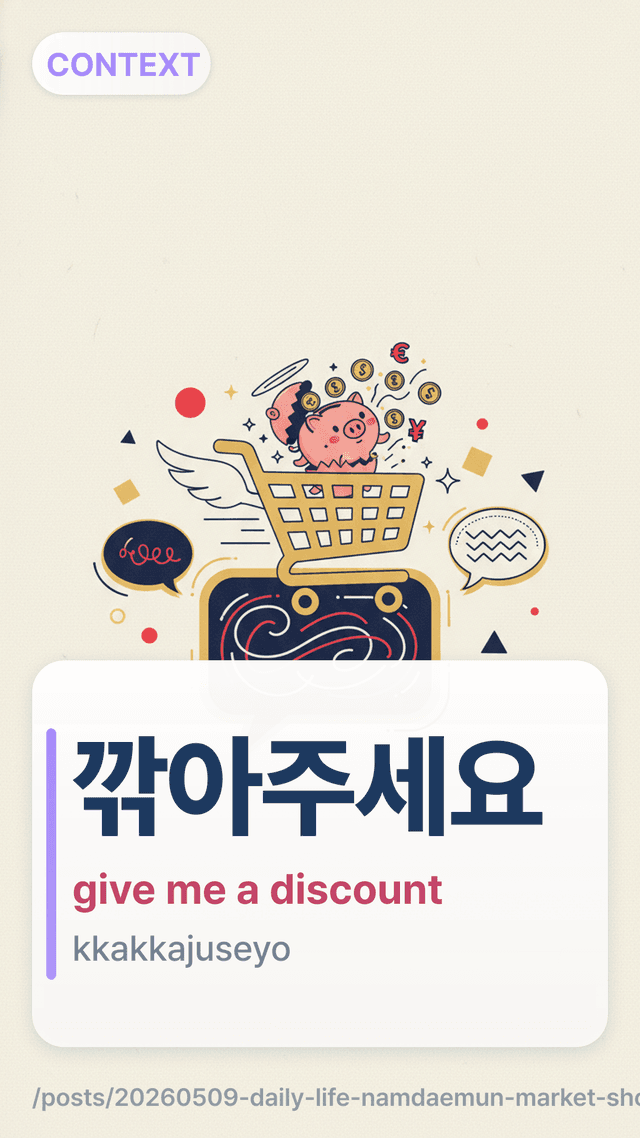 깎아주세요 - give me a discount