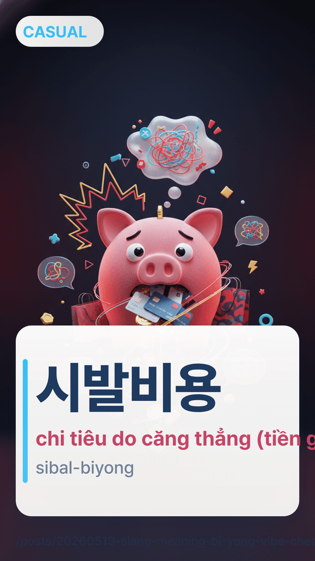시발비용 - chi tiêu do căng thẳng (tiền giải sầu)