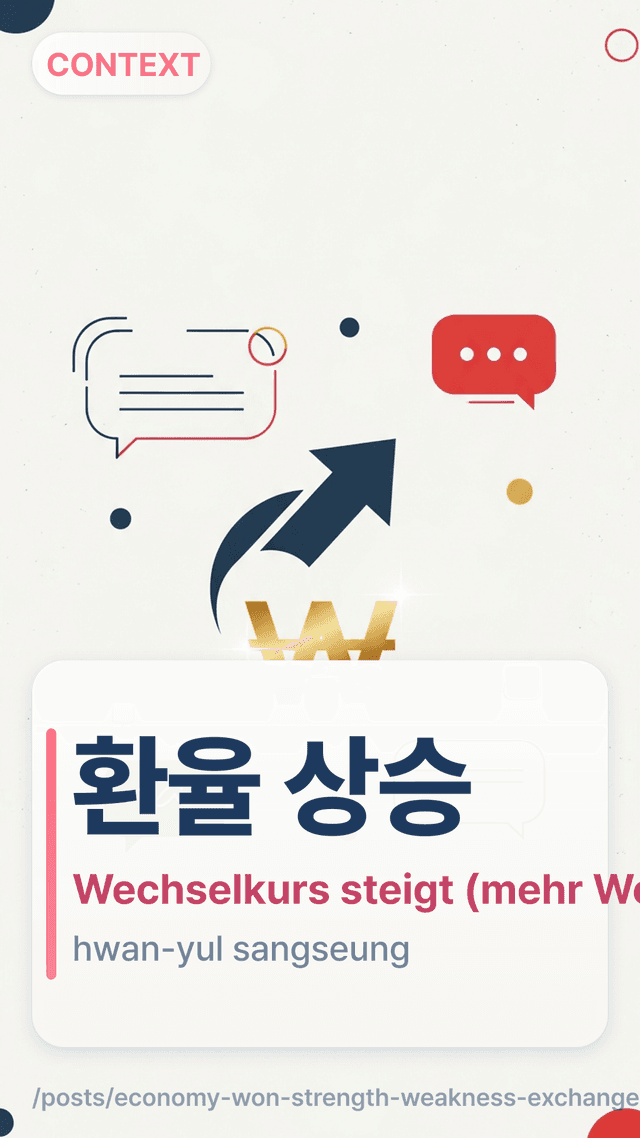 환율 상승 - Wechselkurs steigt (mehr Won pro $1)